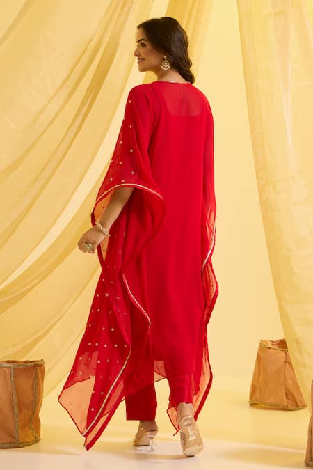 Sonal Pasrija Sequin Butti Embroidered Kaftan Pant Set 