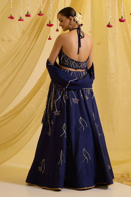 Sonal Pasrija Floral Vine Sequin Embroidered Lehenga Set 