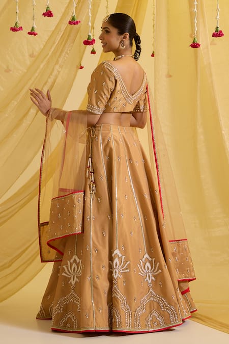 Sonal Pasrija Lotus Zari Embroidered Lehenga Set 
