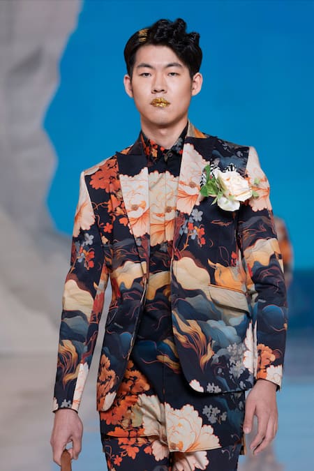 MR. Ajay Kumar Nilgiri Printed Single Breasted Blazer 