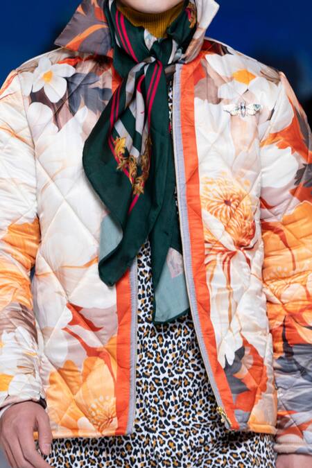 MR. Ajay Kumar Multi Color Poly Printed Winter Flowers Zanskar Light Down Parka Online at Aza Fashions MR. Ajay Kumar_Multi Color Poly Printed Winter Flowers Zanskar Light Down Parka _Online_at_Aza_Fashions