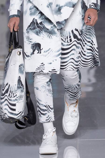 MR. Ajay Kumar White 100% Luxe Cotton Printed Himalaya Rohtang Pant Online at Aza Fashions MR. Ajay Kumar_White 100% Luxe Cotton Printed Himalaya Rohtang Pant _Online_at_Aza_Fashions