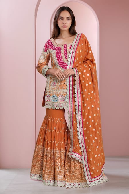 Samyukta Singhania Zardozi Embroidered Kurta Sharara Set 