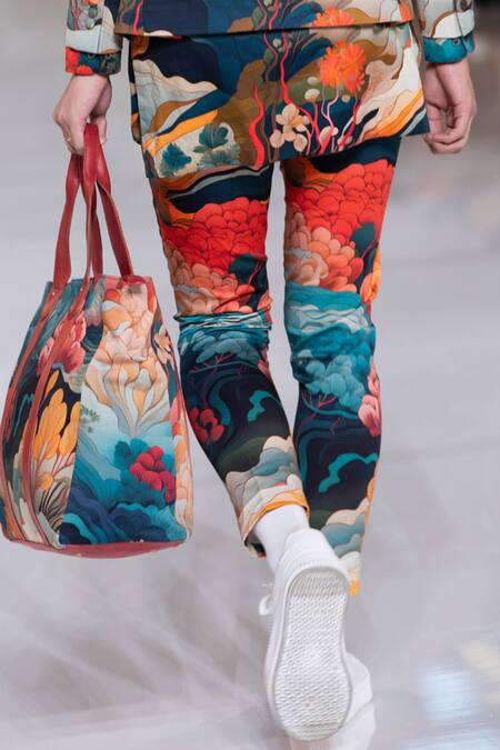 MR. Ajay Kumar Multi Color 100% Luxe Cotton Printed Himalayan Floral Shivalik Pant Online at Aza Fashions MR. Ajay Kumar_Multi Color 100% Luxe Cotton Printed Himalayan Floral Shivalik Pant _Online_at_Aza_Fashions