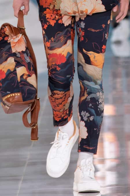 Shop MR. Ajay Kumar Multi Color 100% Luxe Cotton Printed Himalayan Floral Nilgiri Pant at Aza Fashions Shop_MR. Ajay Kumar_Multi Color 100% Luxe Cotton Printed Himalayan Floral Nilgiri Pant _at_Aza_Fashions