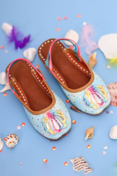 HELLO JR Mermaid Shell Embroidered Mules 