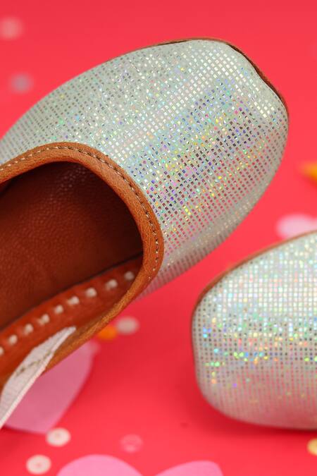 Hello JR_Green Grace Glitter Finish Mules _Online_at_Aza_Fashions