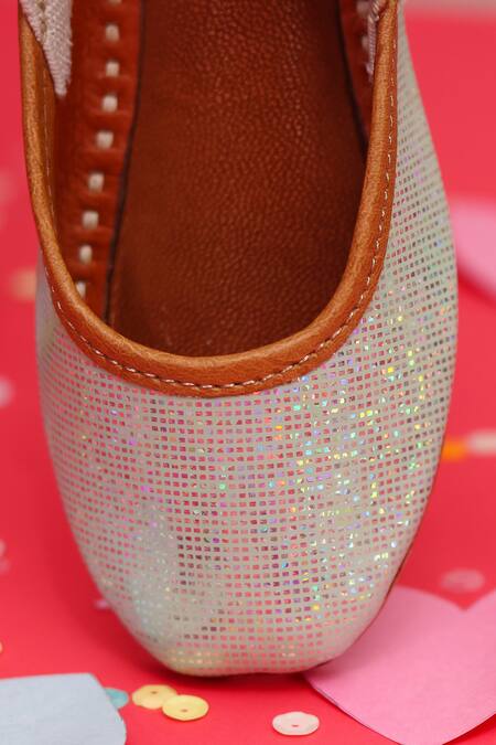 Buy_Hello JR_Green Grace Glitter Finish Mules _Online_at_Aza_Fashions