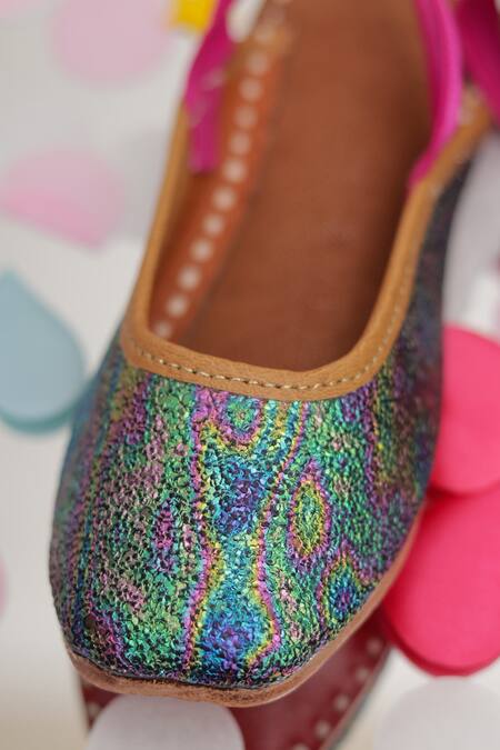 Hello JR_Multi Color Spectra Glitter Finish Mules _Online_at_Aza_Fashions