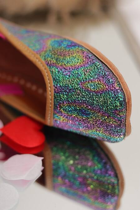 Buy_Hello JR_Multi Color Spectra Glitter Finish Mules _Online_at_Aza_Fashions