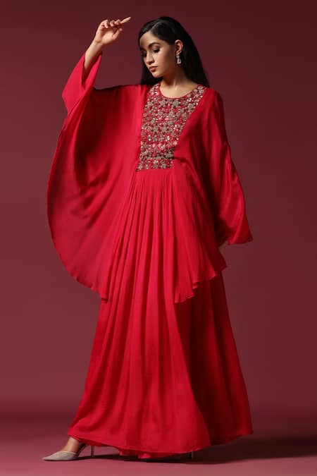 Buy Two Sisters By Gyans Pink Georgette Zari, Sequins Round Neck Yoke Embroidered Gown Online at Aza Fashions Buy_Two Sisters By Gyans_Pink Georgette Zari, Sequins Round Neck Yoke Embroidered Gown _Online_at_Aza_Fashions