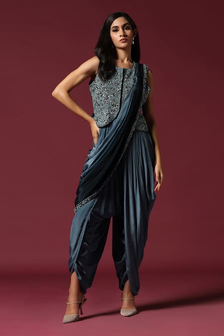 Two Sisters By Gyans Dhoti Jumpsuit With Embroidered Koti Jacket 