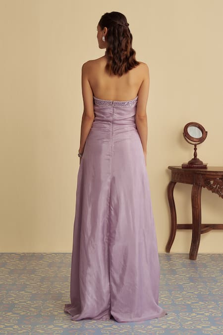 Jade By Ashima Aurelia Damask Bloom Embroidered Halter Neck Gown 