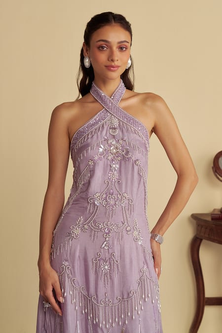 Buy_Jade By Ashima_Purple Oxford Pearls, Beads, Crystals Aurelia Damask Bloom Embroidered Gown _Online_at_Aza_Fashions