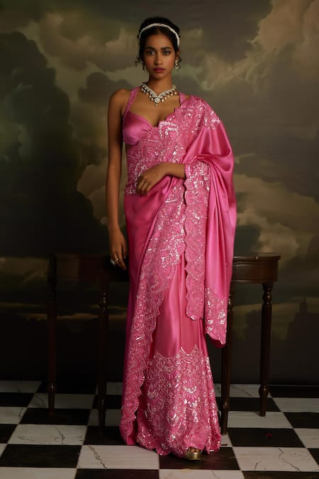 Kavitha Gutta Allure Sequin Embroidered Saree With Blouse 