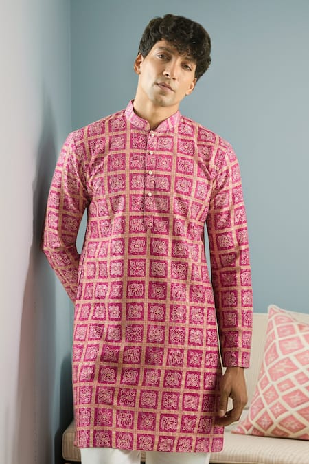 Aryavir Malhotra Phool Mahal Thread & Sequin Embroidered Kurta 