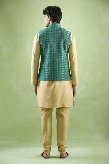 Arihant Rai Sinha Bandhani Print Thread Embroidered Bundi 