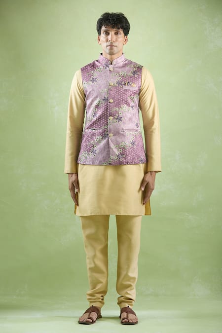 Buy Arihant Rai Sinha Wine Jacquard Embroidery Flora Sleeveless Bundi Online at Aza Fashions Buy_Arihant Rai Sinha_Wine Jacquard Embroidery Flora Sleeveless Bundi _Online_at_Aza_Fashions