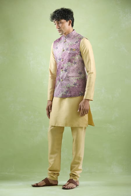 Shop Arihant Rai Sinha Wine Jacquard Embroidery Flora Sleeveless Bundi Online at Aza Fashions Shop_Arihant Rai Sinha_Wine Jacquard Embroidery Flora Sleeveless Bundi _Online_at_Aza_Fashions