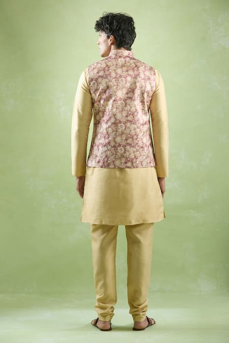 Arihant Rai Sinha Woven Floral Bundi Kurta Set 
