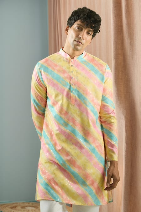 Aryavir Malhotra Gradient Stripe Kurta 