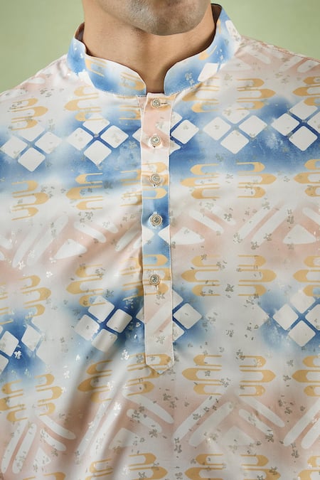 Buy_Arihant Rai Sinha_Cream Cotton Foil Printing Kurta 