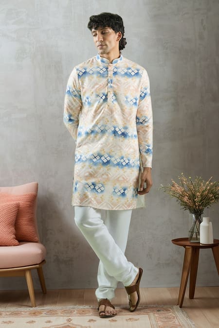 Aryavir Malhotra Geometric Print Kurta Set 