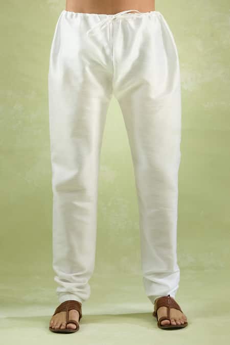 Shop_Arihant Rai Sinha_White Cotton Embroidery Mughal Kurta Set 