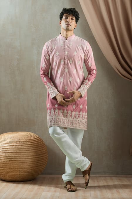 Aryavir Malhotra Ombre Embroidered Kurta Set 