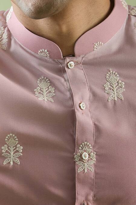 Buy Arihant Rai Sinha Pink Cotton, Chanderi Silk Embroidery Ombre Kurta Set Online at Aza Fashions Buy_Arihant Rai Sinha_Pink Cotton, Chanderi Silk Embroidery Ombre Kurta Set_Online_at_Aza_Fashions