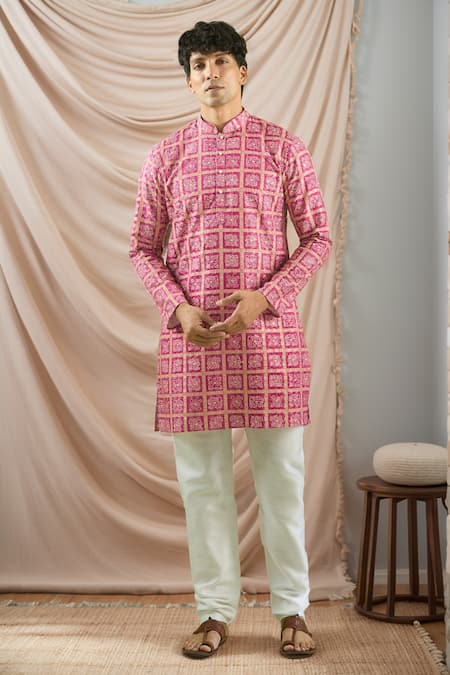 Arihant Rai Sinha Bandhani Print Kurta Set 