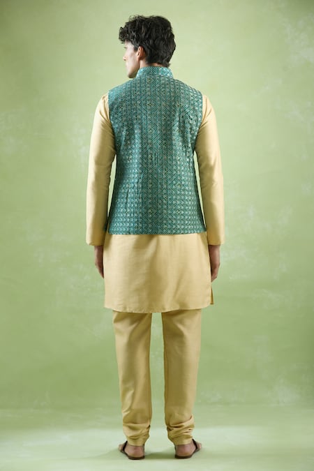 Arihant Rai Sinha Bandhani Print Bundi & Kurta Set 