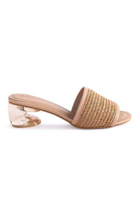 Sko_Beige Lily Woven Strap Heels_Online_at_Aza_Fashions