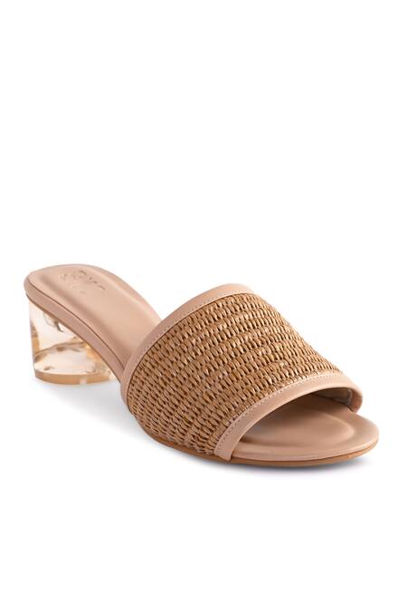 Buy_Sko_Beige Lily Woven Strap Heels_Online_at_Aza_Fashions