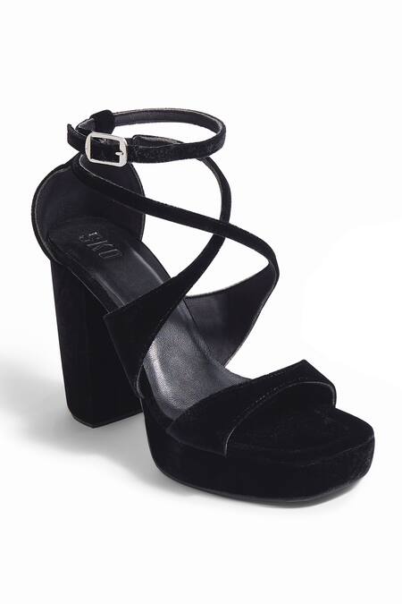 Sko_Black Monica Plain Strappy Heels_Online_at_Aza_Fashions