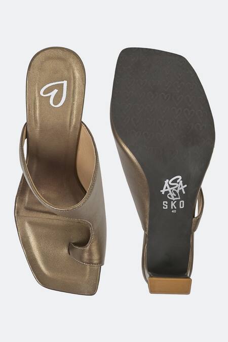 Sko_Gold Amalfi Block Heels_Online_at_Aza_Fashions