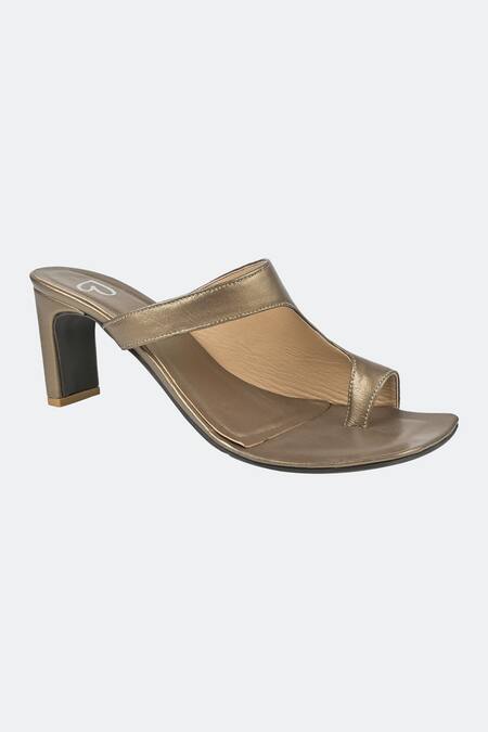 Sko_Gold Amalfi Block Heels_at_Aza_Fashions