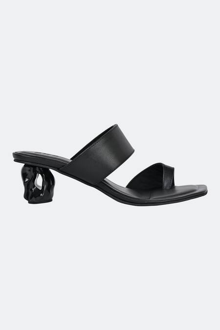Buy_Sko_Black Amor Vegan Leather Heels_Online_at_Aza_Fashions