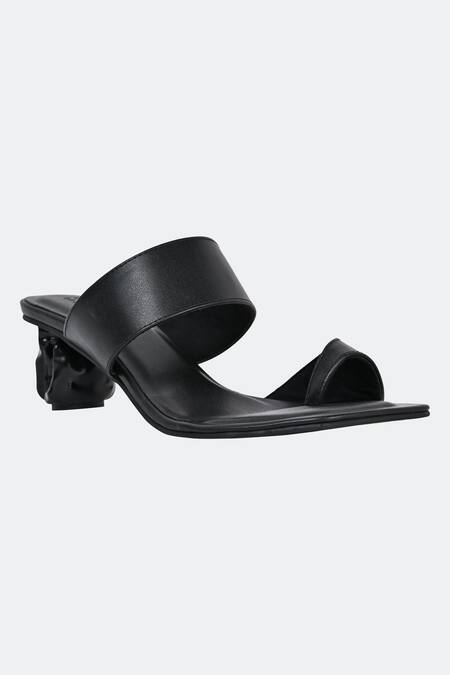 Shop_Sko_Black Amor Vegan Leather Heels_Online_at_Aza_Fashions