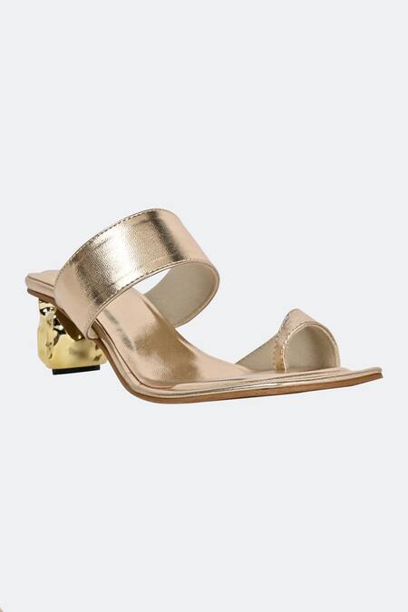 Shop_Sko_Gold Dahlia Abstract Strap Heels_Online_at_Aza_Fashions