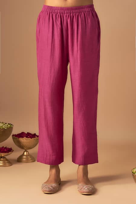 Buy Cupid Cotton Pink Organza, Chanderi Silk Piping, Lace, Jheel Floral A-line Kurta And Pant Set Online at Aza Fashions Buy_Cupid Cotton_Pink Organza, Chanderi Silk Piping, Lace, Jheel Floral A-line Kurta And Pant Set _Online_at_Aza_Fashions