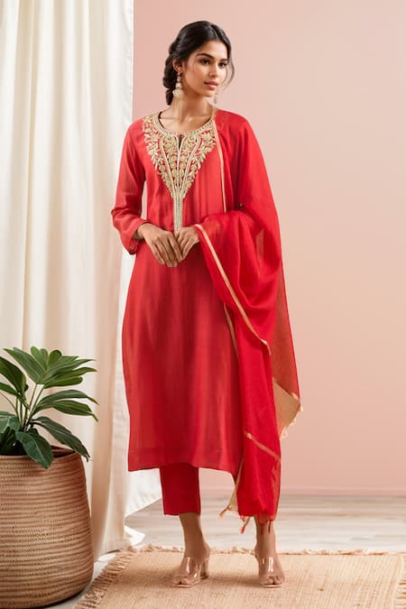 Kanika Sharma Floral Embroidered Kurta & Pant Set 