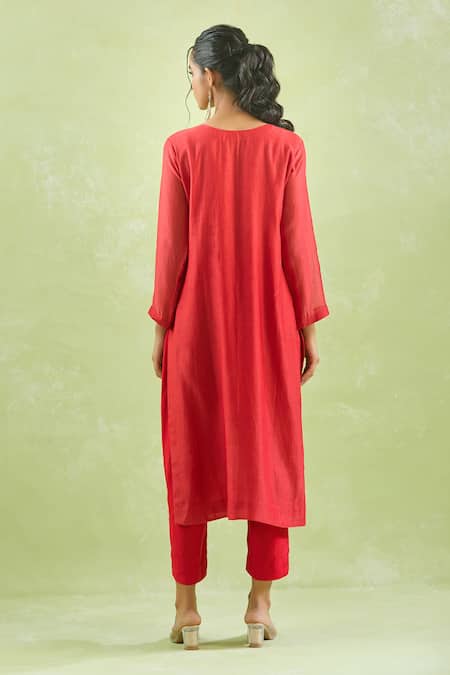 Kanika Sharma Floral Embroidered Kurta & Pant Set For Kids