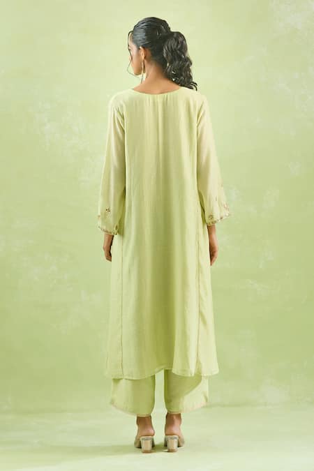 Kanika Sharma Floral Gota Embroidered Kurta Set For Kids