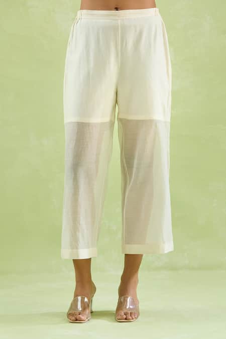 Buy_Kanika Sharma_White Cotton, Modal Embroidery Thread Kurta Set For Kids_Online_at_Aza_Fashions