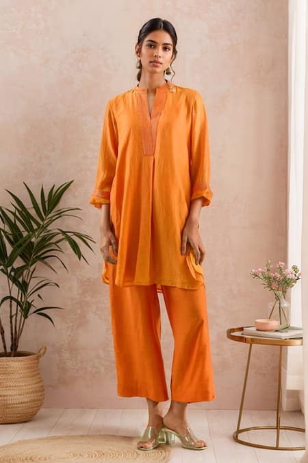 Kanika Sharma Thread Embroidered Short Kurta With Pant 