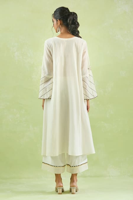 Kanika Sharma Leheriya Embroidered Kurta & Pant Set For Kids