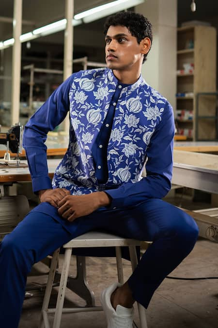 Project Bandi Anar Printed Open Nehru Jacket 