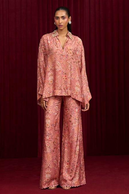 Ridhi Mehra Bliss Floral Blossom Print Shirt With Pant 