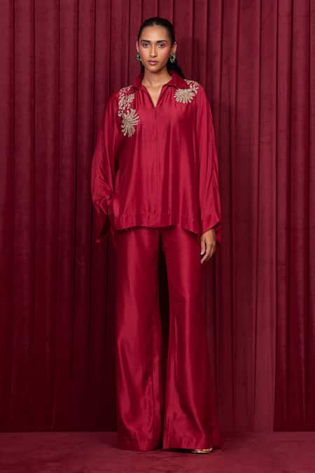 Ridhi Mehra Chime Placement Embroidered Shirt With Pant 